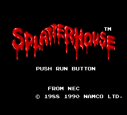 Splatterhouse title screen for TurboGrafx-16